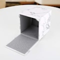 Miniatyrbillede 5 af 5: Marmor Vævsæskeholder - Læder Cube Kvadratisk Vævsæske Dæksel Holder, Husholdning Kontor Vævsæske Dæksel Sag Papir Hol