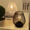 Pikkukuva 3 / 5: Langaton paristokäyttöinen metallihäkki LED-lyhty LED-lampulla