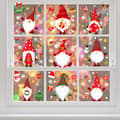 9 st 20x30cm Juldekaler, Tomte Snöflinga Dekaler,