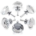 Miniatyrbilde 1 av 4: 6 Krystallhåndtak, 30 mm diamantkrystall skuffeskapsdør
