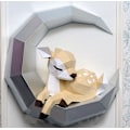 Pikkukuva 4 / 4: 1 kpl Peura ja Kuu Paperiveistos 3D Paperimalli Paperi