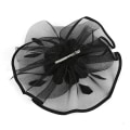 Miniatyrbilde 3 av 5: Hatt med blomstermønster i mesh til bryllup for kvinner (svart)