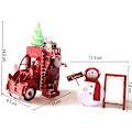 Miniatyrbillede 2 af 5: 1 Styk 3D Pop Up Julekort Snemand Juletræ Julemand i Bil