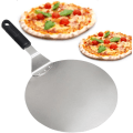 Miniatyrbillede 1 af 5: Rund pizzaspade i rustfrit stål med skridsikker håndtag, ideel