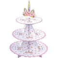 Miniatyrbillede 1 af 5: (30*35cm) Enhjørning Cupcake Stativ 3-lags Pap Cupcake Stativ til
