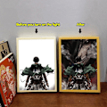 Miniatyrbillede 3 af 5: Attack on Titan LED-kunst (Eren Jaeger) - Dynamisk Eren Jaeger-udgave, USB-drevet, 3 lystilstande, lyser op med transformative udtryk