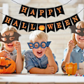 Miniatyrbillede 4 af 5: Happy Halloween Trækflag, Halloween Party Dekoration Banner
