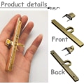 Miniatyrbillede 4 af 5: 4 stk. Twist Lock Lås Lige Bånd Lås DIY Håndværk til Punge og