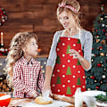 Miniatyrbild 5 av 5: 1 st Jul Köksförkläde (Röd-Gran) Rött God Jul Förkläde Nyhet Klassiska Linneförkläden Justerbar Nacke Gåva D