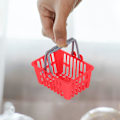 Miniatyrbilde 2 av 5: 10 stk. Mini handlekurv Mini supermarkedskurv Liten plast Re