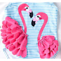 Miniatyrbild 4 av 4: En-delad flamingo-badkläder för unga flickor L=100