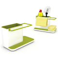 Miniatyrbilde 3 av 5: Vaskeservant oppbevaring/organisator med integrert dryppbrett (Hvit/Grønn), holder