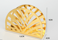 13*4*9cm, (V-formad vågig blomma - Titan guld) 1 förpackning