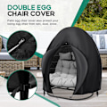 Miniatyrbild 2 av 5: Patio Egg Chair-överdrag, 91x80 tum, Extra stort dubbel äggstolsöverdrag för utomhusmöbler, Tjockt gungande äggstolsöverdrag
