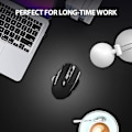 Miniatyrbilde 5 av 5: Svart trådløs mus, 2.4G oppladbar trådløs ergonomisk ergonomisk optisk mus med USB Nano-mottaker for bærbar PC MacBook ChromeBook, 6 knapper