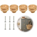 Miniatyrbilde 1 av 5: Skapsknapp, Bohemian Vintage Rattan Skapsknapper med 6