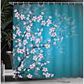 Miniatyrbillede 3 af 5: Japansk Bruseforhæng, Sakura Blomstermønster, Tekstil Badeværelse