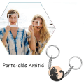 Miniatyrbild 5 av 5: 1 st Par Keychain med Katt Vit Svart Anpassad Gravyr