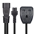 Miniatyrbillede 5 af 5: Y-splitter strømkabel C14 til C5+UK13A konnektoradapter ledning strømledning