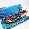 Miniatyrbilde 4 av 5: 1 stk Skipbrudd Akvarium Ornament Fiske Tank Dekor Piratskip