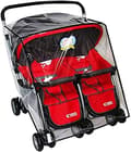 Universal Twin Stroller Side by Side Regnomslag Klar PVC Vanntett