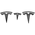 Miniatyrbillede 1 af 5: 3 Pak Tesla Bil Logo Ratstyre Stickers til Tesla Model 3