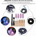Miniatyrbilde 5 av 5: 16 stk TIG Collet Kit Keramisk Dysehette TIG Sveisebrenner Gasslinse TIG Collet Body TIG Bakre Hetter Sveisetilbehør for WP - 17/18 / 26 TIG Sveisebrenner，T-Audace