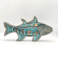 Miniatyrbillede 1 af 5: 1 ocean træhåndværk med lys, træudskæring, fisk