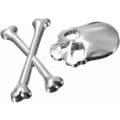 Pikkukuva 4 / 5: 2 kpl (9*8,5 cm) 3D Metalinen Persoonallinen Kallo Luuranko Kuolema Auto Moottori