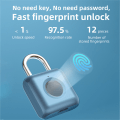 Miniatyrbilde 2 av 5: (Blå) Fingeravtrykk Hengelås Mini Smart Hengelås Nøkkelfri USB