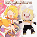 Miniatyrbild 2 av 5: Docka Leksak AI Vocaloid Söt Sång Action Mjuk Leksak Kawaii Figur för Fans Present (Kagamine Rin)