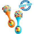 Pikkukuva 2 / 5: Fisher-Price Uuden Synnynneen Lelut Rattle 'n Rock Marakat, 2 Kpl Pehmeitä Musiikkivälineitä Vauvoille 3+ Kuukautta, Sininen & Oranssi