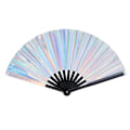 Miniatyrbillede 1 af 5: 1 Stykke Sølv Laser Foldbar Fan Kung Fu Fan Foldbar Fan