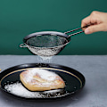 Miniatyrbillede 4 af 5: 3-delt sæt af fintmasket si, melsigte til bagning, rustfrit stål clander, matcha sort te si, sovsseparator, pasta si colanders