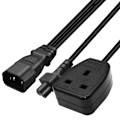 Miniatyrbillede 4 af 5: Y-splitter strømkabel C14 til C5+UK13A konnektoradapter ledning strømledning