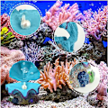 Miniatyrbillede 3 af 5: 1 Blå Skaller Aquarium Boble Dekorationer Harpiks Fisketank Boble