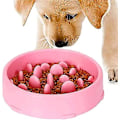 Miniatyrbillede 1 af 5: Pink langsom foder skål til hunde, langsom foder skål, anti frås skål til hund kat, fremmer sund spisning og langsom fordøjelse