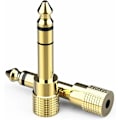 Miniatyrbillede 1 af 5: 6,35 mm han til 3,5 mm hun lydjacksadapter, 3,5 til 6,35 mm forgyldt adapter til guitar, klaver, forstærker, kæde, smartphone - 2-pak