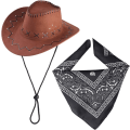 Pikkukuva 1 / 5: Cowboy-asuun tarvikkeet Cowboy-hattu ja bandana Cowboy-setti