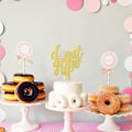 Miniatyrbillede 3 af 4: Dobbeltsidig Glitter Donut Voks Op Kage Fødselsdagsfest