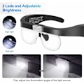 Pikkukuva 4 / 5: Suurennuslasit 2 LED-valolla, etumikroskooppipannoilla Hands Free -suurennuslasi ompeluun, lukemiseen, korjauksiin, koruihin, kelloihin ja käsitöihin, 4 irrotettavaa linssiä csparkv-eu
