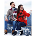 Miniatyrbillede 4 af 5: 2 Stk. Kvinders Buffalo Plaid Sjal Varmt Plaid Sjal Rød Sort