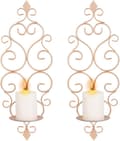 Set om 2 (Roséguld) Tealight-hållare Ljusstake Väggmonterad Me