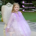 Miniatyrbillede 3 af 5: skyllc Prinsessekappe til børn (Lilla), pailletter tylkappe til pige