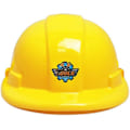 Miniatyrbilde 3 av 5: 4 stk Gule Byggehjelmer Barn Rollespill Bygningsarbeider Hjelm Fest Kles Opp Forsyninger