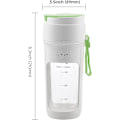 Miniatyrbild 5 av 5: USB-laddningsbar bärbar juicermixer för shakes och smoothies fruktmixer lökhackare rostfri hackare 340 ml 55 W (grön)