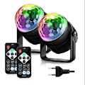 Pikkukuva 1 / 5: Boule Disco 2 Pack, Lumire Soire Lampe De Scne Clairage De Discothque Projecteur Effet Spot Stade Tlcommande Pour Fte, Soire, Bar, Anniversaire, Club,