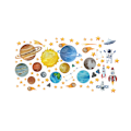 Miniatyrbillede 1 af 5: 4 tegnede farvede tegninger af universet, planeter, astronauter