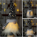 Miniatyrbillede 5 af 5: 3 Jule-nisser med Sequins og Lys, 11,8 Tommer Håndlavede Svenske Julemandsnisse med Sequinhat, Juleelf