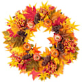 Miniatyrbillede 1 af 5: Efterårsdørkrans, 20 tommer efterårskrans til hoveddøren udenfor, ideel til efterår og Halloween og Thanksgiving Day